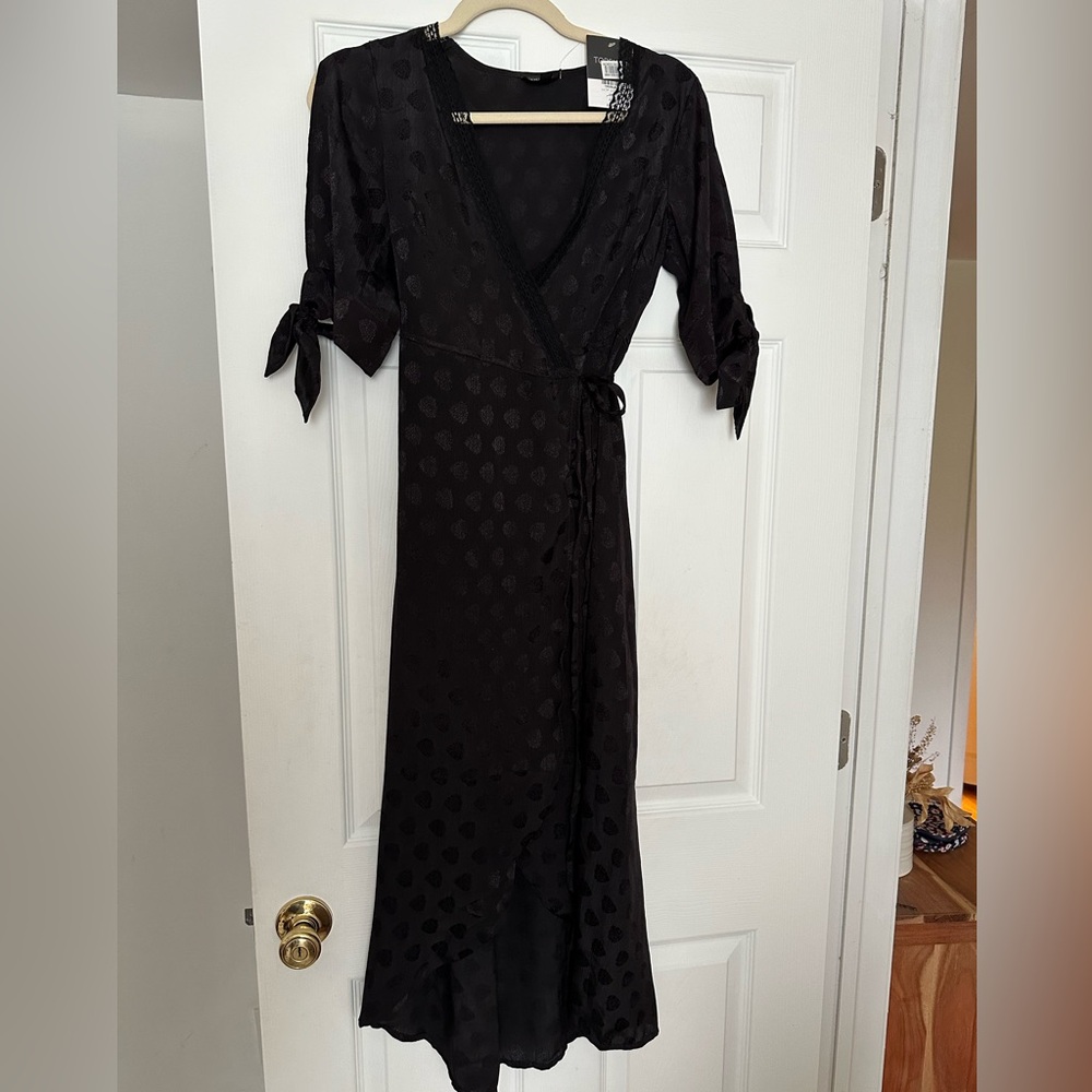 Topshop Jacquard Wrap Midi Dress